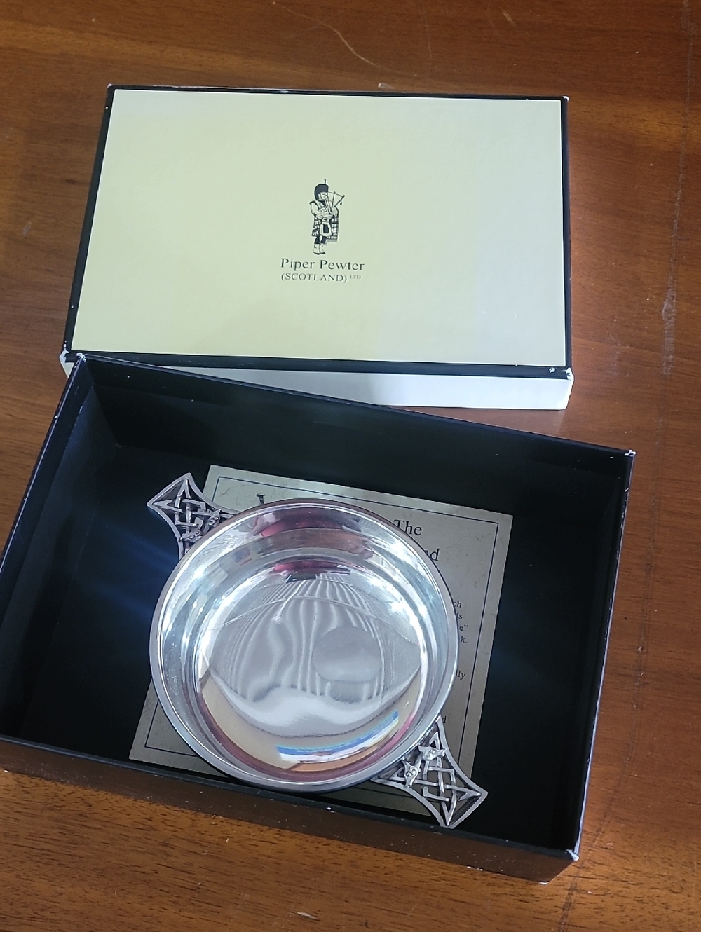 Piper Pewter Scottish Quaich Bowl In Box